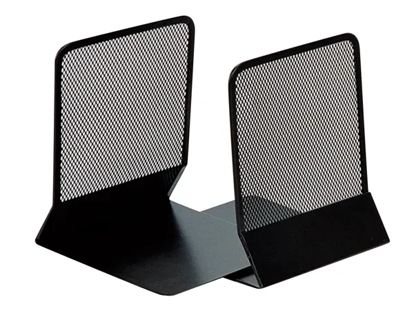 Serre-livres q-connect maille métallique excellent maintient documents jeu de 2 supports 135x152x165mm coloris noir — Non…
