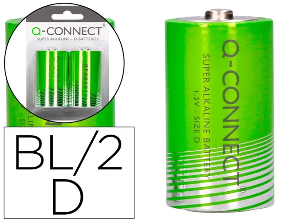 Pile q-connect économique capacité 1.5v i.c.e. lr20 taille d blister 2 unités — Non classé