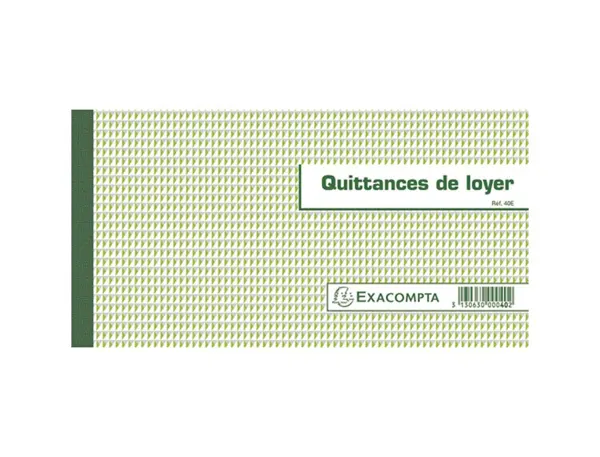 Carnet à souche exacompta quittances loyer 18,5x13,5cm 50 feuillets 95g papier chèque amagnétique — Non classé
