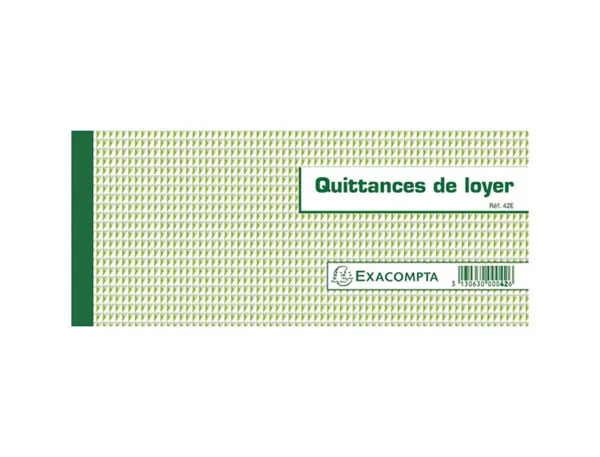 Carnet à souche exacompta quittances loyer 16,5x10,5cm 50 feuillets 95g papier chèque amagnétique — Non classé