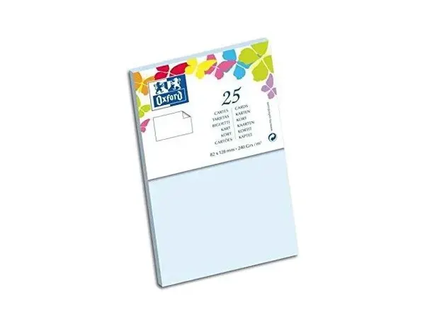 Carte oxford vélin 82x128mm 240g coloris bleu ciel étui 25 unités — Non classé