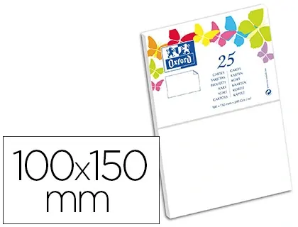 Carte oxford vélin 100x150mm 240g coloris blanc étui 25 unités — Non classé