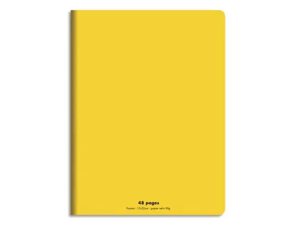 Cahier piqué conquérant classique couverture polypropylène rigide transparente a5+ 17x22cm 48 pages 90g séyès jaune — Non…