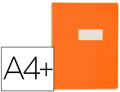 Protège-cahier elba strong line pvc cristal 15/100e rabats porte-étiquette et étiquette 240x320mm orange opaque — Non classé