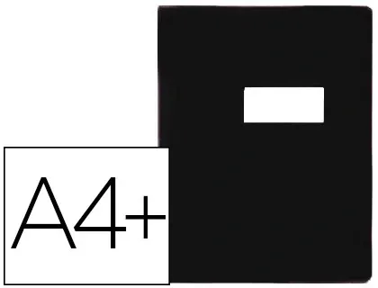 Protège-cahier elba strong line pvc cristal 15/100e rabats porte-étiquette et étiquette 240x320mm coloris noir — Non classé