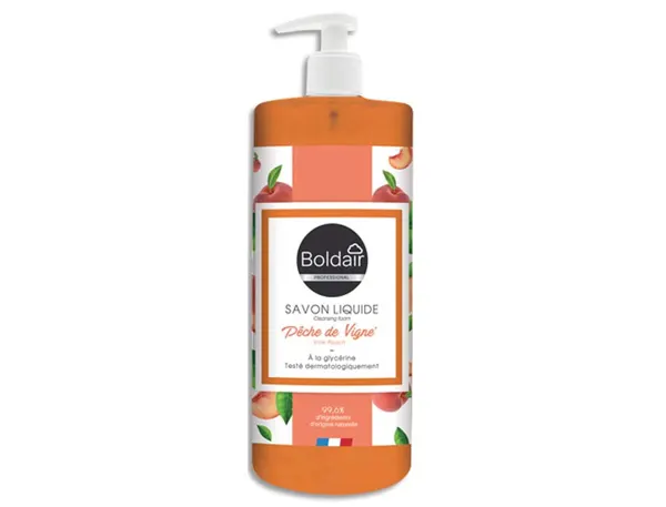 Savon boldair glycérine lavag e fréquent nettoie dégraisse protège cuisine toilette atelier parfum pêche flacon 500ml — Non…