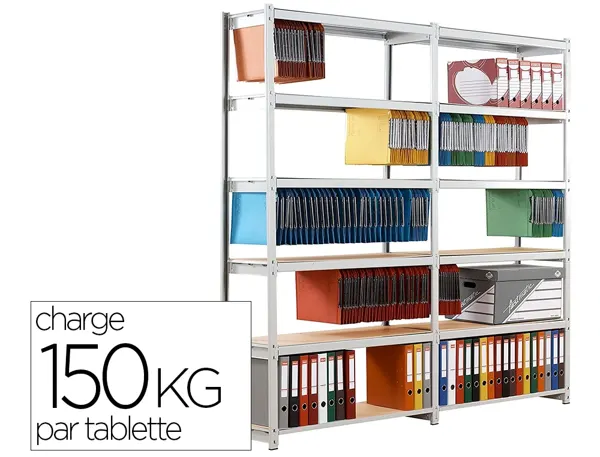 Étagère paperflow rang'éco structure dossiers suspendus 6 tablettes éléments suivants 100cm supporte 150kg/tablette — Non…