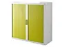 Armoire Paperflow Easyoffice 2 Tablettes Charge 75 kg Structure Blanche Rideaux 104x110x41,5cm Coloris Blanc/Vert —… — vue 2