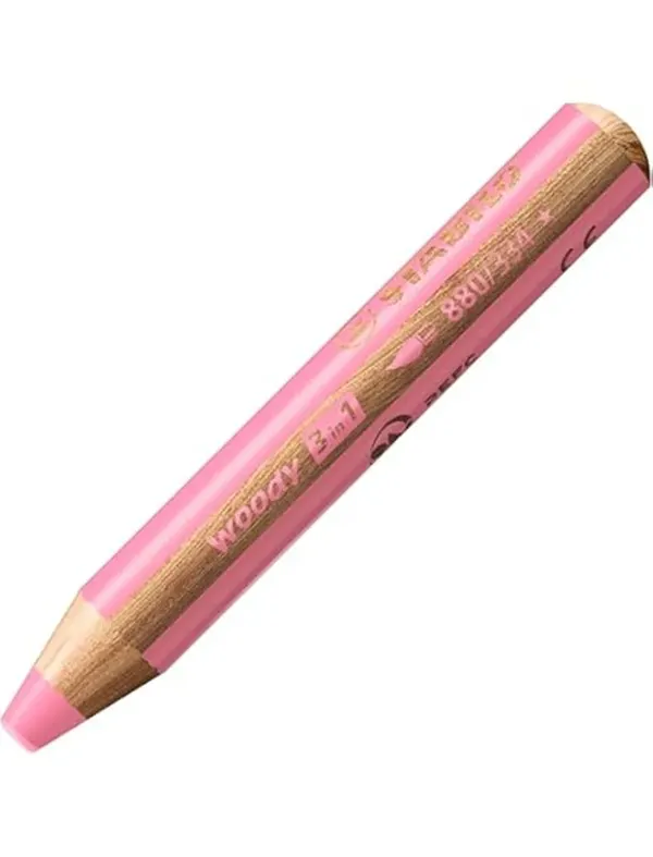Crayon stabilo woody 3 in 1 multi-talents coloris rose pastel — Non classé