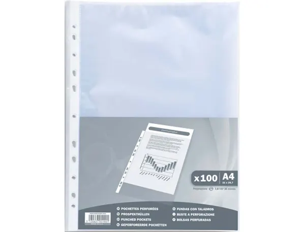 Sachet exacompta 100 pochettes perforees a4 polypropylene graine 40 microns — Non classé