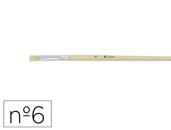 Brosse plate o'color poils soie porc nº6 virole aluminium manche bois naturel lot 10 unites — Non classé