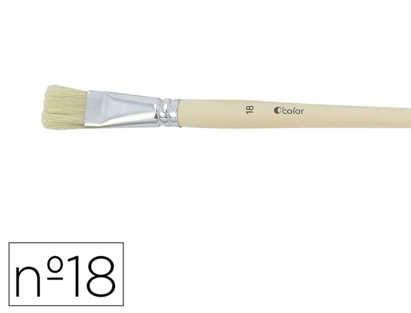 Brosse plate o'color poils soie porc nº18 virole aluminium manche bois naturel lot 10 unites — Non classé