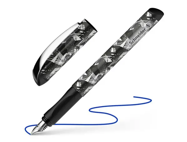 Stylo-plume schneider inx sportive acier pointe iridium taille m ergonomique encre bleu royal — Non classé