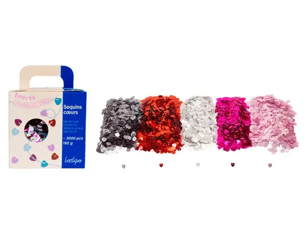Sequin sodertex plat coeur 6mm coloris assortis pack 3000 unites — Non classé