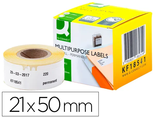 Étiquette adhésive q-connect 12x50mm compatible dymo 99017 boîte 220 unités — Non classé