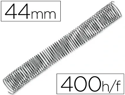Spirale q-connect métallique relieur pas 4:1 400f calibre 1.2mm diamètre 44mm coloris noir boîte 25 unités — Non classé