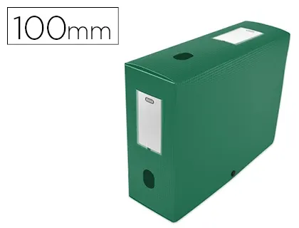 Boîte classement oxford memphis polypropylène 7/10e à plat 240x320mm dos 100mm bouton pression coloris vert — Non classé