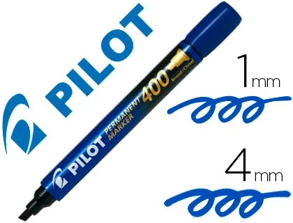 Marqueur pilot 400 permanent pointe biseautée large séchage instantané coloris bleu — Non classé