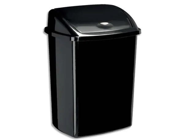 Poubelle cep plastique couvercle basculant 50l coloris noir 405x310x685mm — Non classé