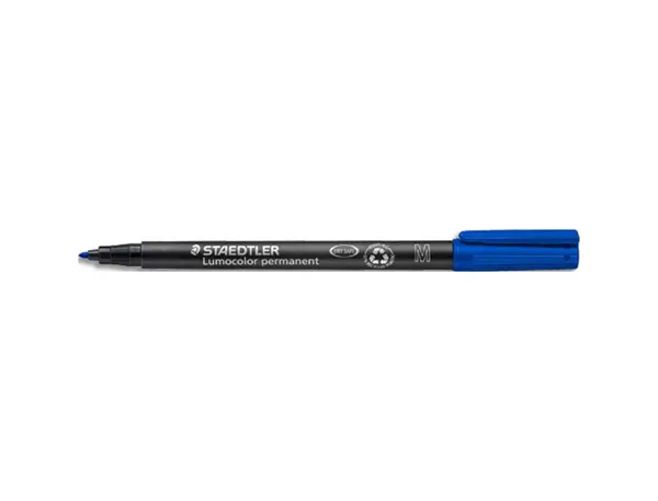 Stylo-feutre staedtler lumocolor permanent pointe moyenne multi-supports séchage immédiat résistant eau coloris bleu — Non…