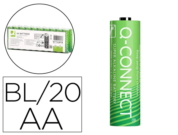 Pile q-connect alcaline aa lr6 capacité 1.5v pack 20 unités — Non classé