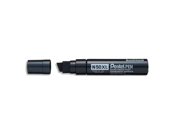 Marqueur pentel n50xl permanent pointe biseau extra-large corps aluminium encre à solvant indélébile tout support noir —…
