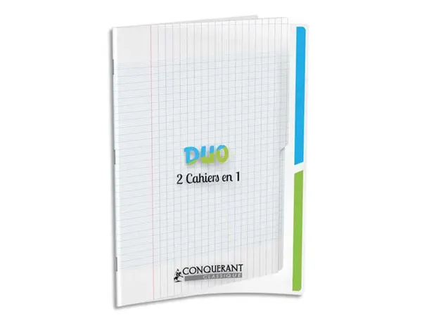 CONQUERANT CLASSIQUE Cahier "DUO", 240 x 320 mm, seyès — Papier, cahier & courrier