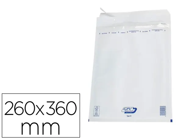 Pochette gpv bulles air kraft blanc 75g 260x360mm h boîte 100 unités — Non classé