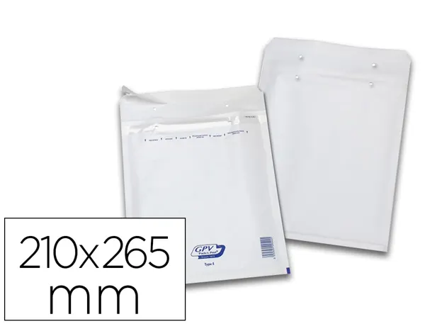 Pochette gpv bulles air kraft blanc 75g 210x265mm e boîte 100 unités — Non classé