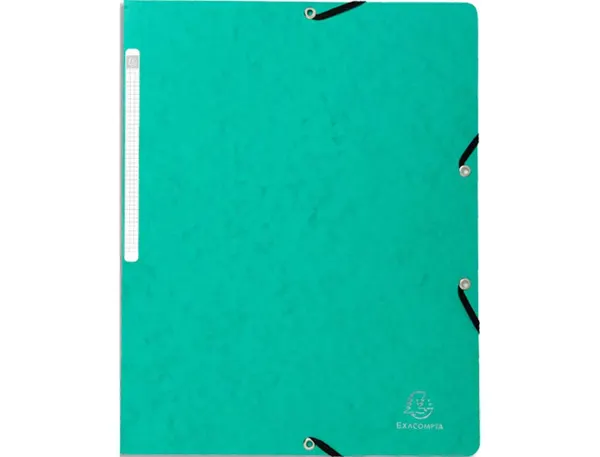 Chemise exacompta sans rabat carte lustrée 4,5/10e a4 24x32cm étiquette dos élastique coloris vert — Non classé