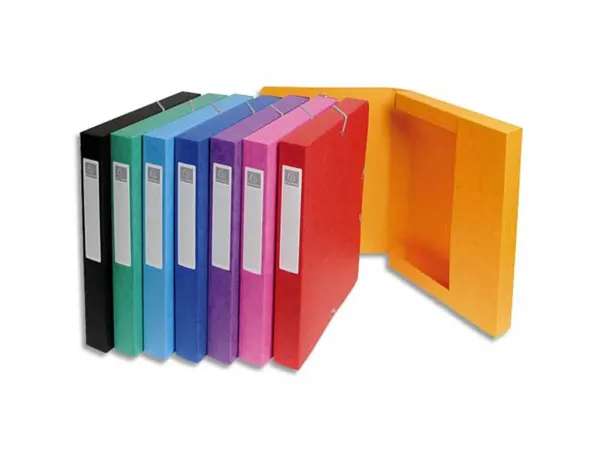 Boîte classement exacompta exabox carte lustrée 7/10e a4+ 25x33cm dos 2,5cm coloris assortis lot 8 unités — Non classé