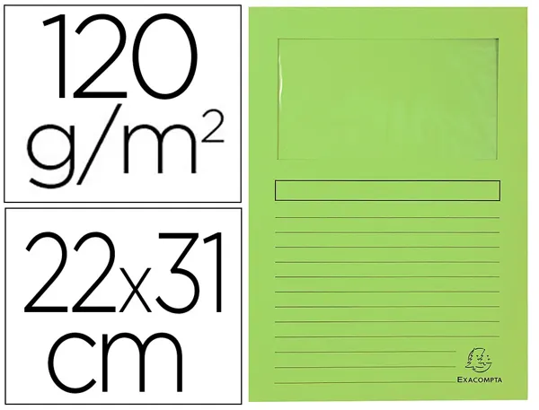 Chemise exacompta forever carte recyclée 120g 22x31cm fenêtre coloris vert pré paquet 25 unités — Non classé