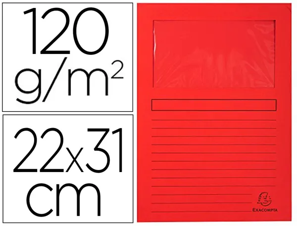 Chemise exacompta forever carte recyclée 120g 22x31cm fenêtre coloris rouge paquet 25 unités — Non classé