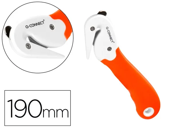 Cutter de securite sx782n-1 q-connect en plastique avec ergot en metal lame fixe protegee en acier inoxydable — Non…