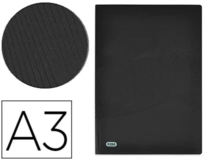 Protege-documents elba osmose polypropylene opaque a3 20 pochettes 40 vues decoupe coin coloris noir — Non classé
