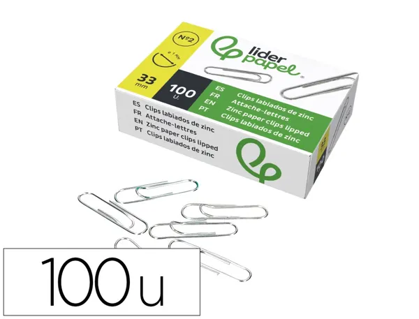Trombone liderpapel zinc bout rond 33mm boîte 100 unités — Non classé