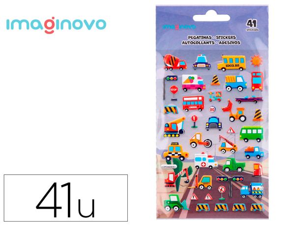 Autocollants imaginovo kids voitures en relif 190x105 mm sous blister — Non classé