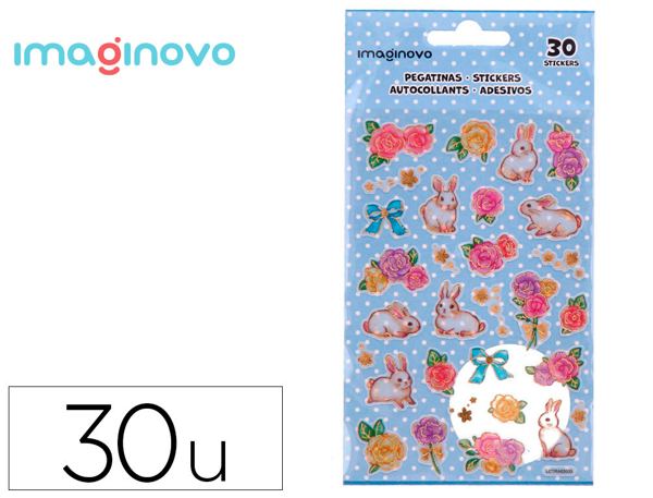 Autocollants imaginovo fleurs et lapins en papier 190x104 mm sous blister — Non classé