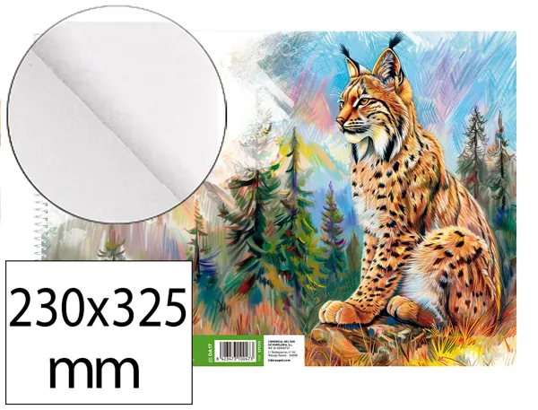 Bloc papier dessin liderpapel natura spirale 230x325mm 130g/m2 sans encadrement microperfore 20 feuilles — Non…