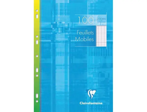 Feuillet mobile clairefontaine a4 210x297mm papier vélin velouté 100 pages 90g séyès perforé coloris blanc — Non classé