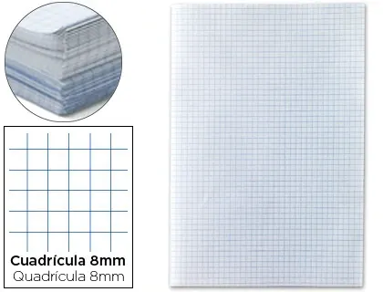 Papier écriture liderpapel 31x42.8cm ouvert copie double 60g/m2 quadrillage 8mm coloris blanc paquet 250f — Non classé