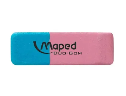 Gomme maped duo-gom mixte caoutchouc medium côté rose crayon côté bleu encre — Non classé