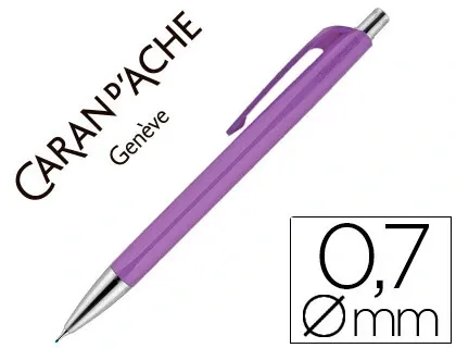 Porte-mine caran d'ache 884 infinite mine 0.7mm bouton poussoir chrome brillant coloris mauve — Non classé
