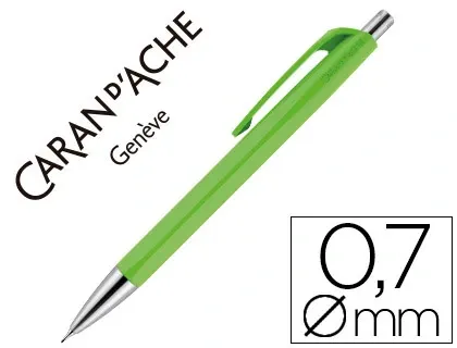 Porte-mine caran d'ache 884 infinite mine 0.7mm bouton poussoir chrome brillant coloris vert printemps — Non classé