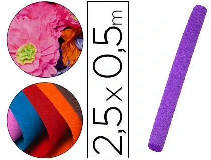 Papier crepon liderpapel rouleau 50cmx2,5m 85gr coloris violet — Non classé