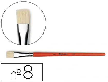 Brosse plate raphaël soie de porc nº8 virole fer blanc nickelé — Non classé
