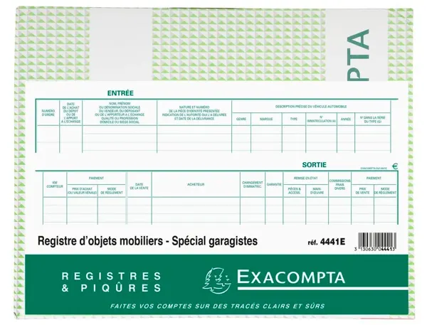 EXACOMPTA Registre "Objets mobiliers pour les garagistes" — Papier, cahier & courrier — vue 3