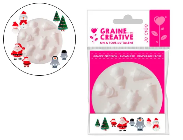 Moule Dtm Mini Silicone Diamètre 70 mm Réalisation Miniature Pâte Polymère Four Modèles Assortis Lot 6 Unités —… — vue 3