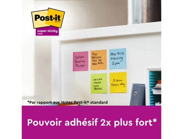 Post-it Bloc-note super sticky notes, 76 x 76 mm, Playful — Fournitures — vue 4