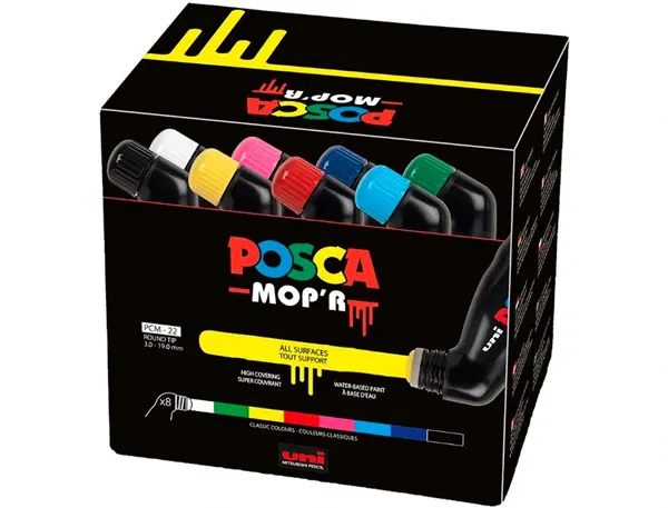 Marqueur Posca Mop'r Peinture Couvrante Set De 8 Coloris Assortis — Activités artistiques — vue 3